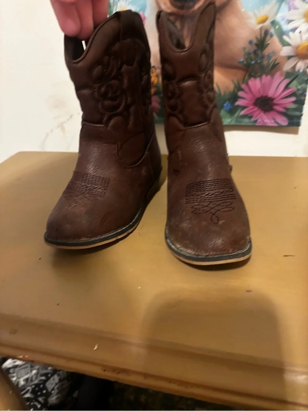Cat & Jack Brown Kids Western Cowboy Boots